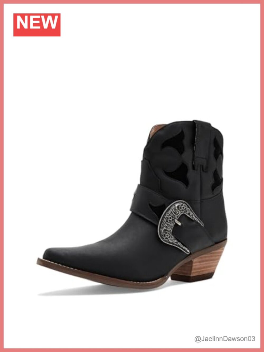 Dingo Real Leather Snip Toe Western Boots Pull-On Block Heel